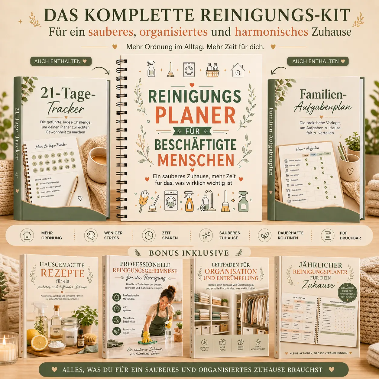 Komplett-Kit - Putzplaner + Boni + Umsetzungs-Kit